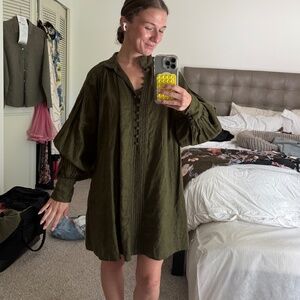 NWT Banana Republic | European Linen Mini Dress - Waimea Olive